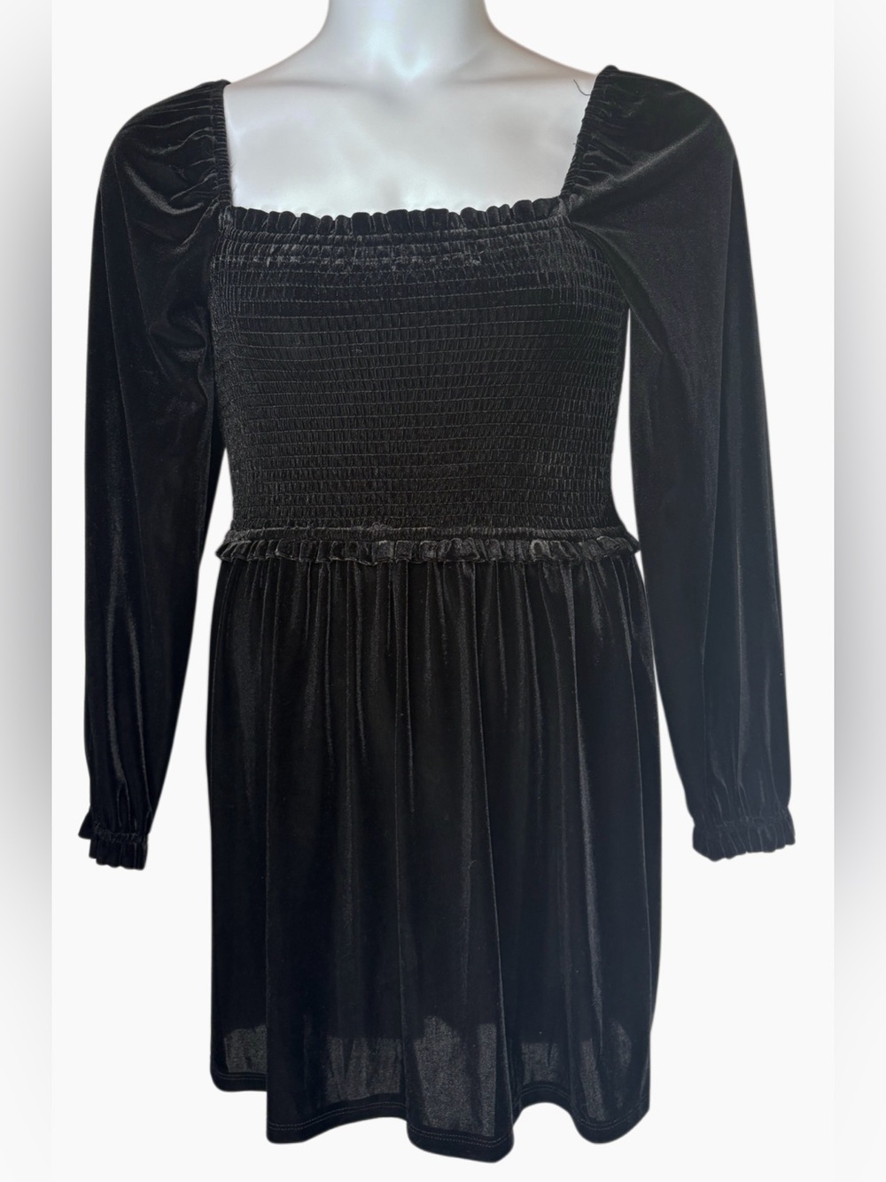 Y2K Holiday Cocktail Velvet Long Sleeved Mini Dress